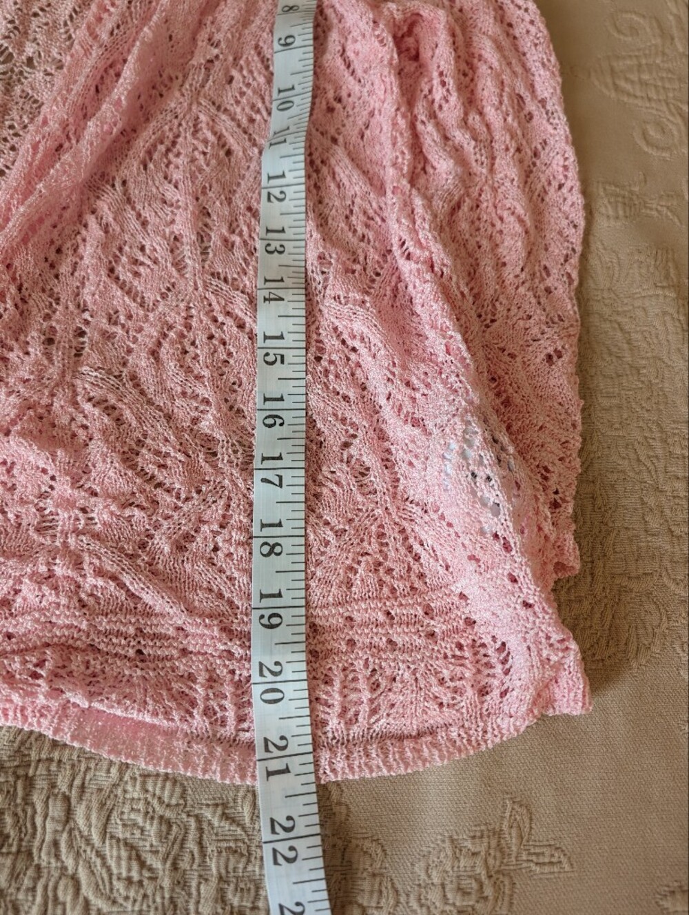 Ruby Rd. Light Pink Open-Knit Tie-Front Cardigan - Picture 7 of 10